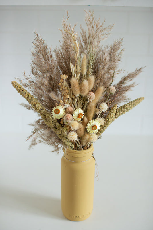 Dried posy in Vintage Jar
