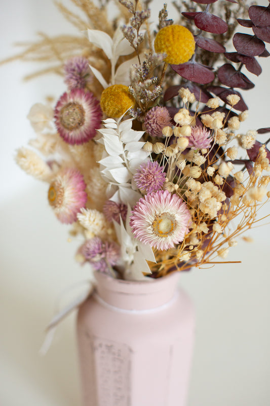 Dried posy in Vintage Jar