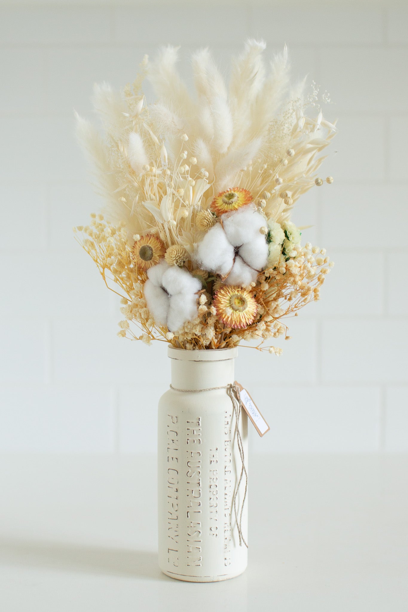 Dried posy in Vintage Jar