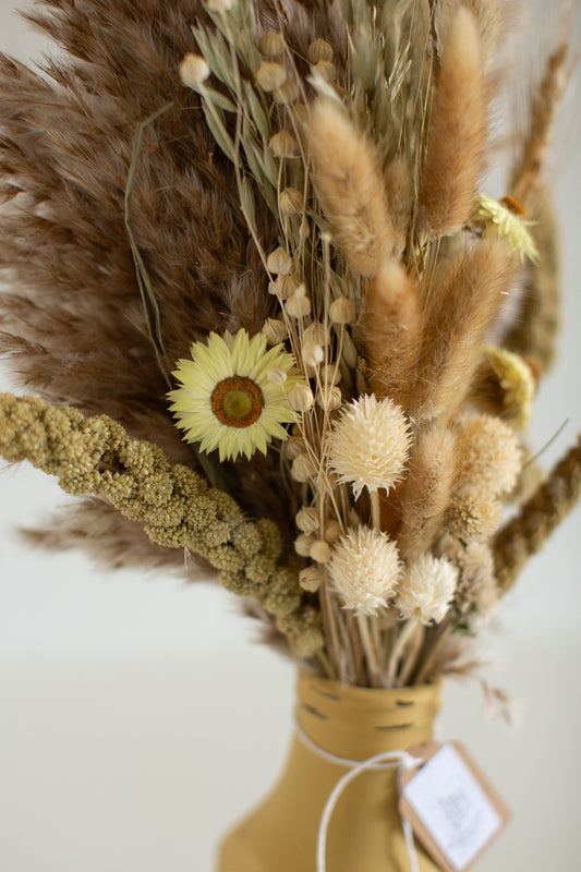 Dried posy in Vintage Jar