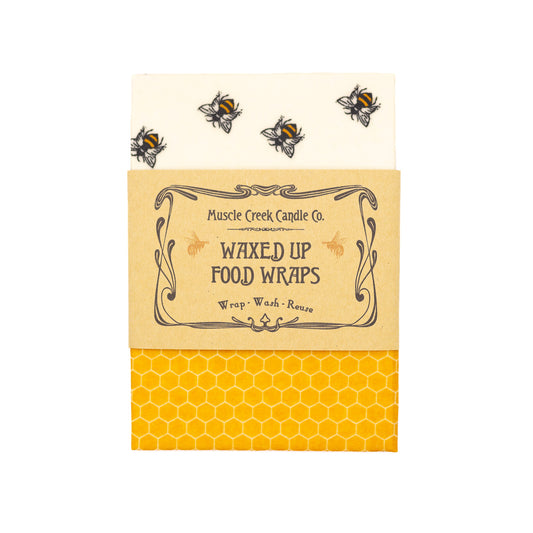 Beeswax Wraps - Bees and Honeycomb (2 Pack Small Set)