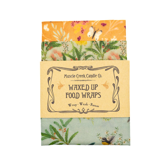 Beeswax Wraps - Katherine Quinn - Butterflies and Flowers (Starter Set 3 Pack)