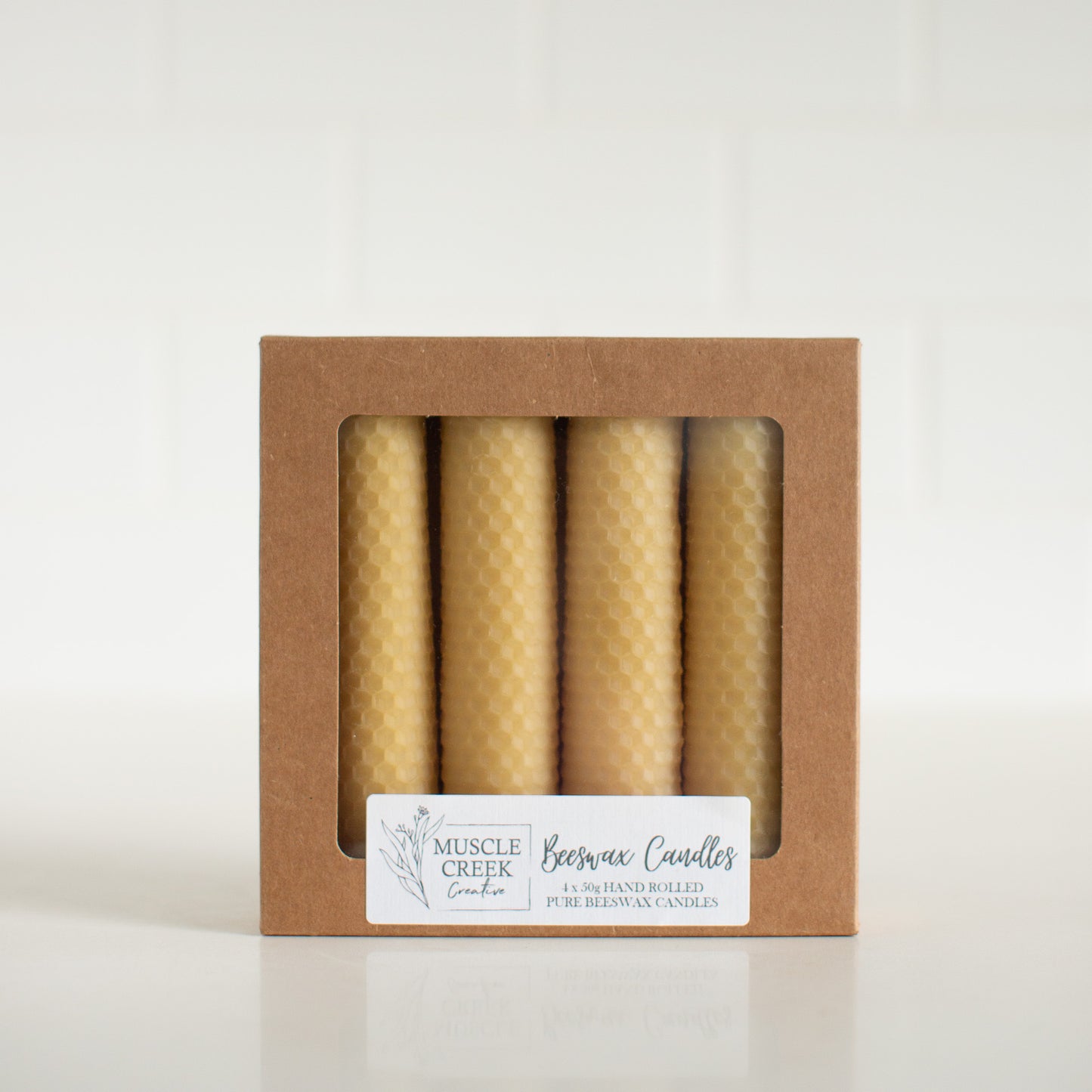 Box 4 Hand rolled Beeswax Candles