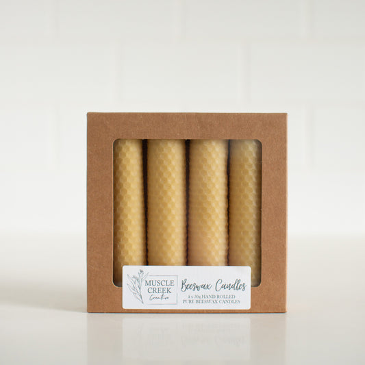Box 4 Hand rolled Beeswax Candles