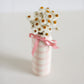 Everlasting Daisies in white & pink vase