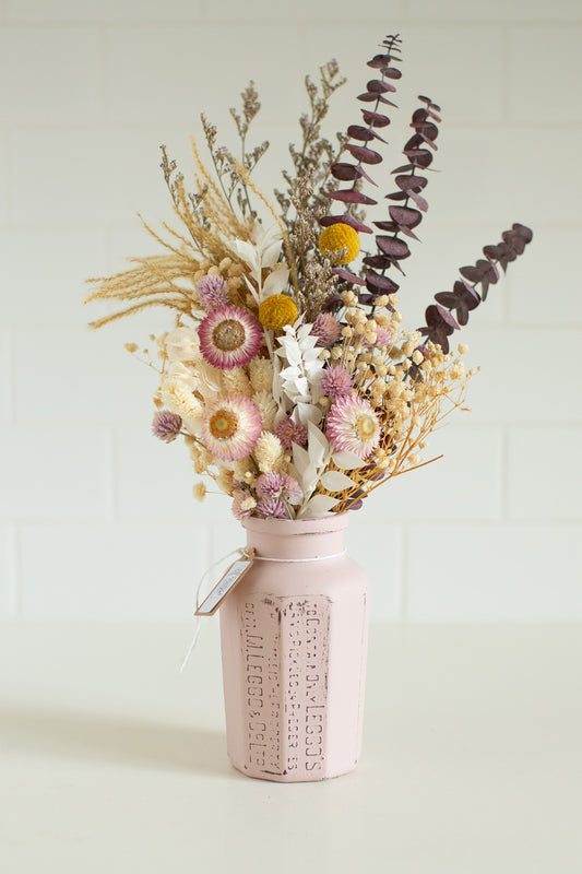 Dried posy in Vintage Jar