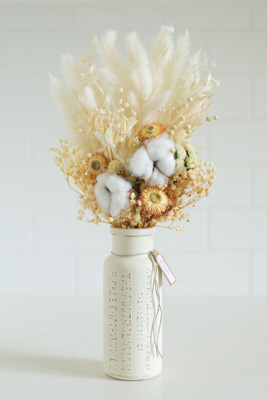 Dried posy in Vintage Jar