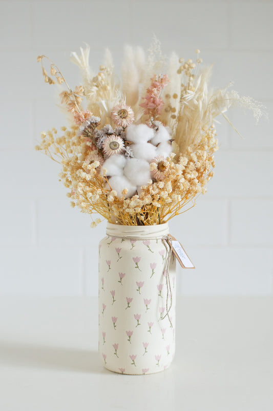 Dried posy in Vintage Jar