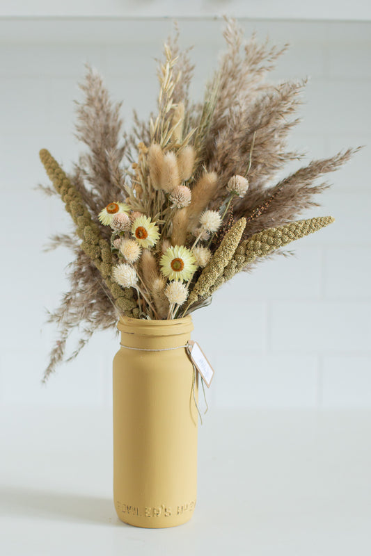Dried posy in Vintage Jar