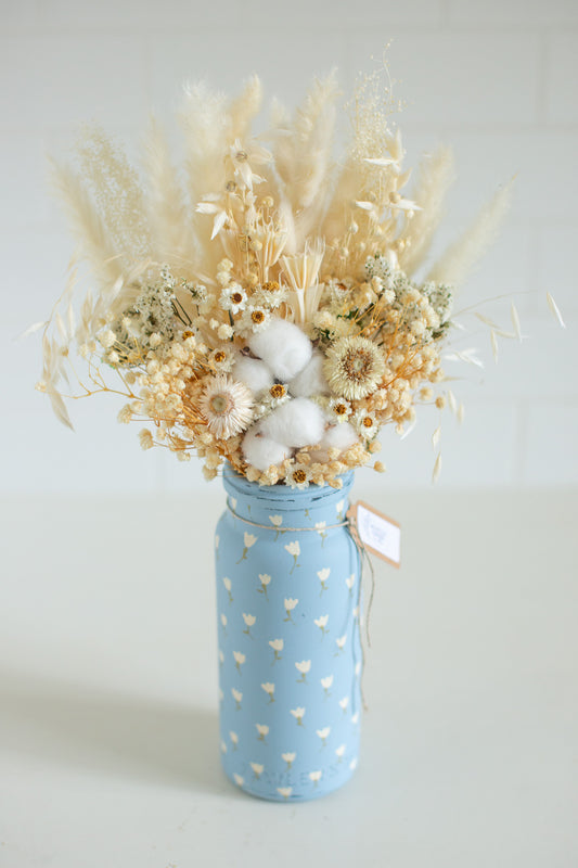 Dried posy in Vintage Jar