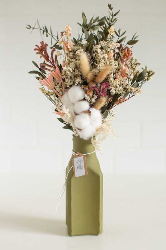 Dried posy in Vintage Jar