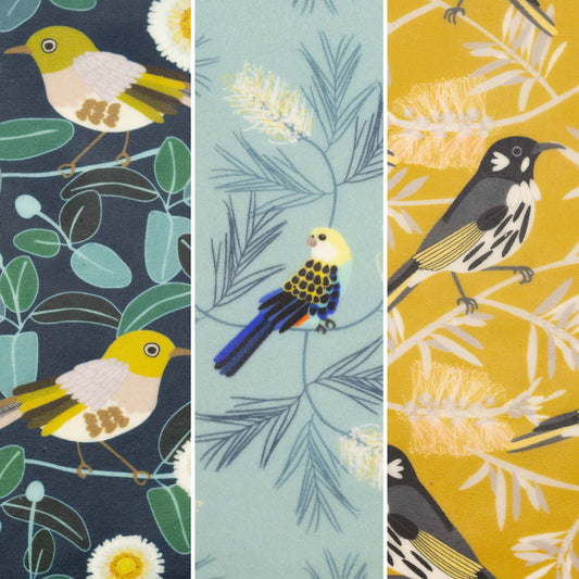Beeswax Wraps - Jocelyn Proust - Birds (Starter Set 3 Pack)